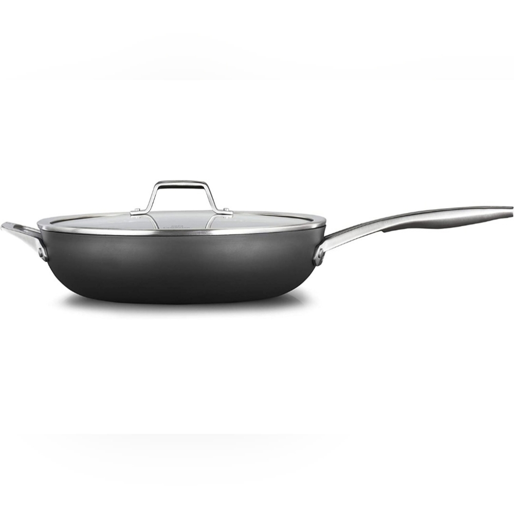 Calphalon Premier Hard-Anodized Nonstick Cookware, 13-Inch Deep Skillet w Cover